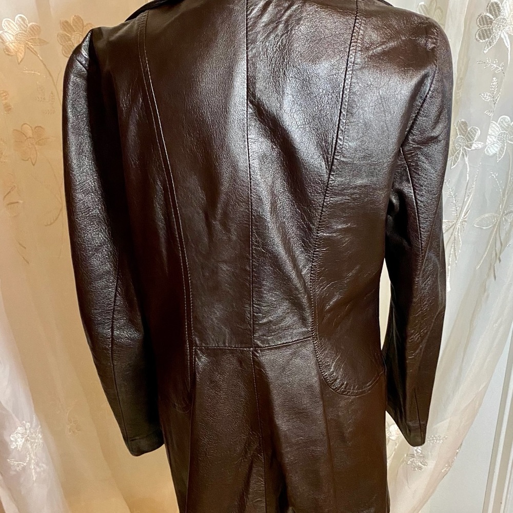 Vintage brown leather jacket - Picture 5 of 6